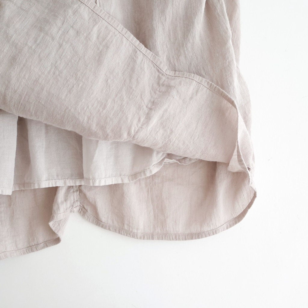 60s AUTOLOOM LINEN/COTTON PLAIN OVERDYE GATHERED SKIRT #940D D.GREY [INMDS26012D]