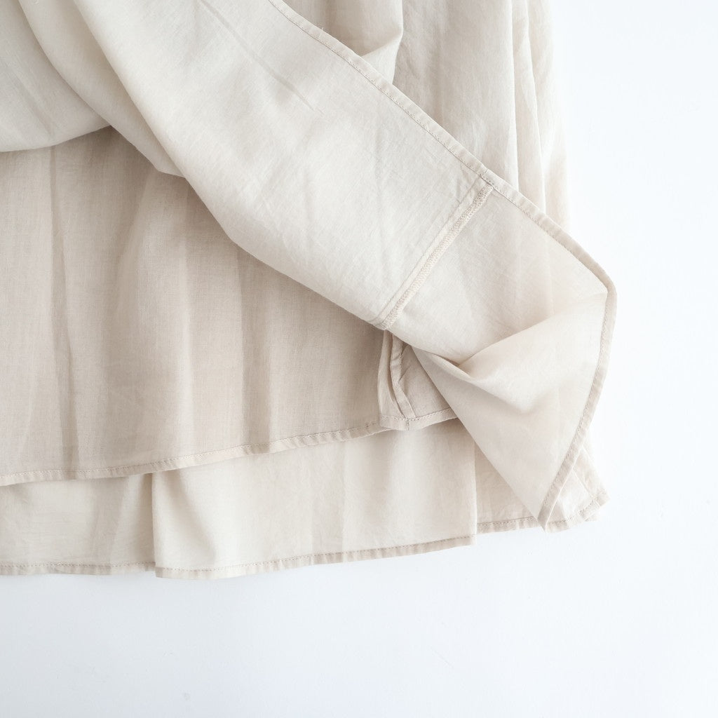 80s ORGANIC COTTON VOILE MINI PINTUCK FLARED SKIRT #8200 BEIGE (MILKY BEIGE) [NMDS26245]