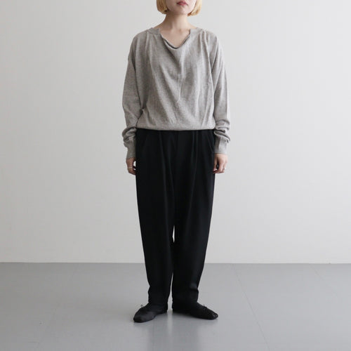 soft yak & cotton draped-front knit P/O #natural beige [WXSP-UW107]