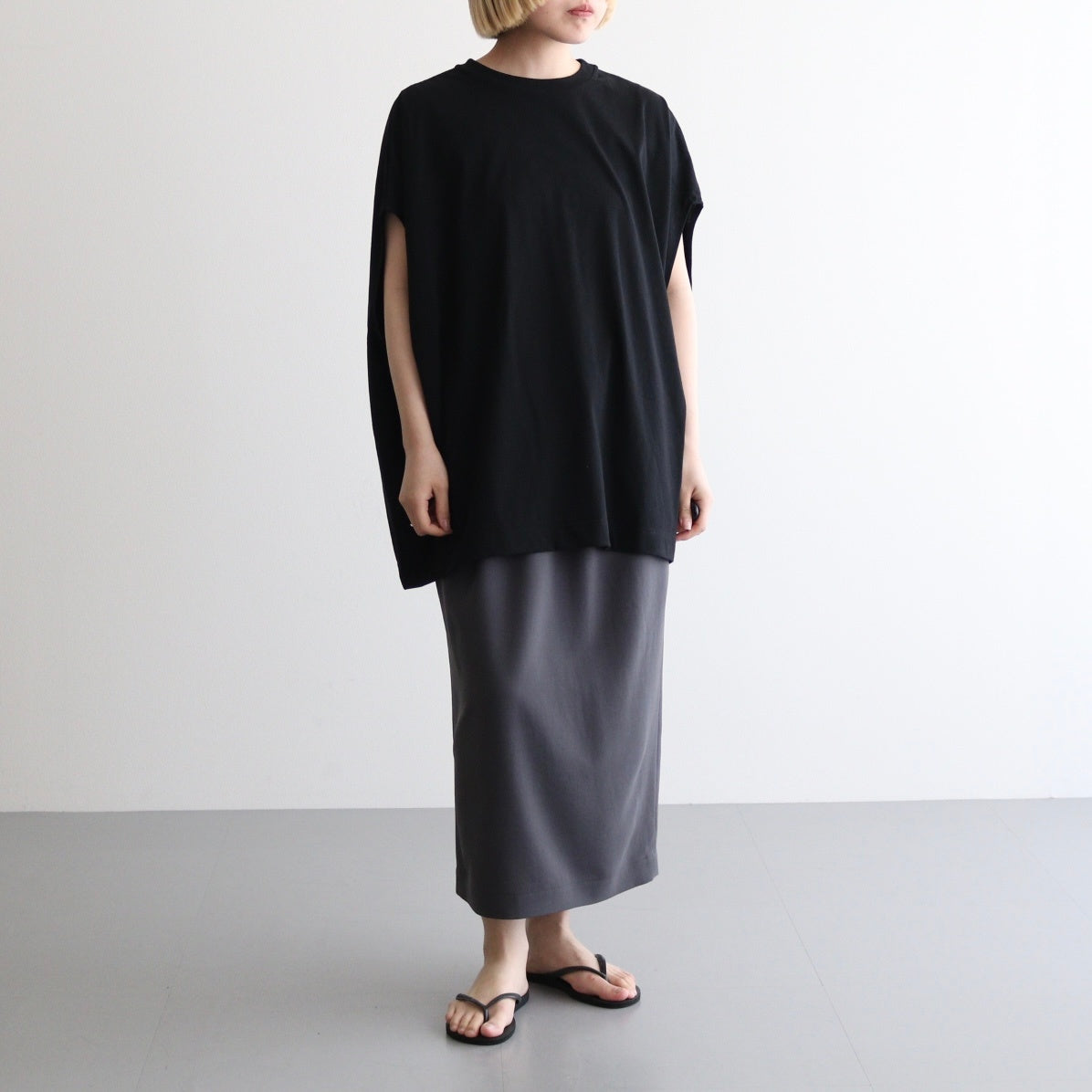 Cowl sleeve top #Black [TLF-225-cs003-ocj]