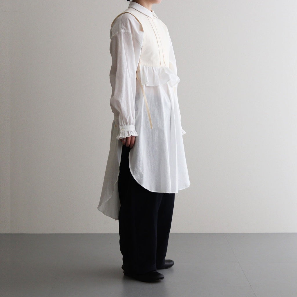 薄氷の汀 Tucked kraplap vest #ecru [TLF-125-ac001-tp]