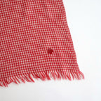 BOILE WOOL SMALL GINGHAM CHECK BOILED WOOL SMALL GINGHAM CHECK STOLE #7581 RED (RED/ECRU SAND CHECK) [NMDS26586]