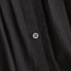 80s VOILE PLAIN WITH CUT WORK LACE BANDED COLLAR PINTUCK SHIRTS #9900 BLACK [INSL26341]