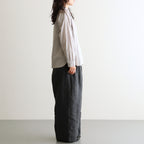 40s FRENCH LINEN DYED CANVAS 2TUCK WIDE EASY PANTS #9800 CHARCOAL [GNMDS2502FL]
