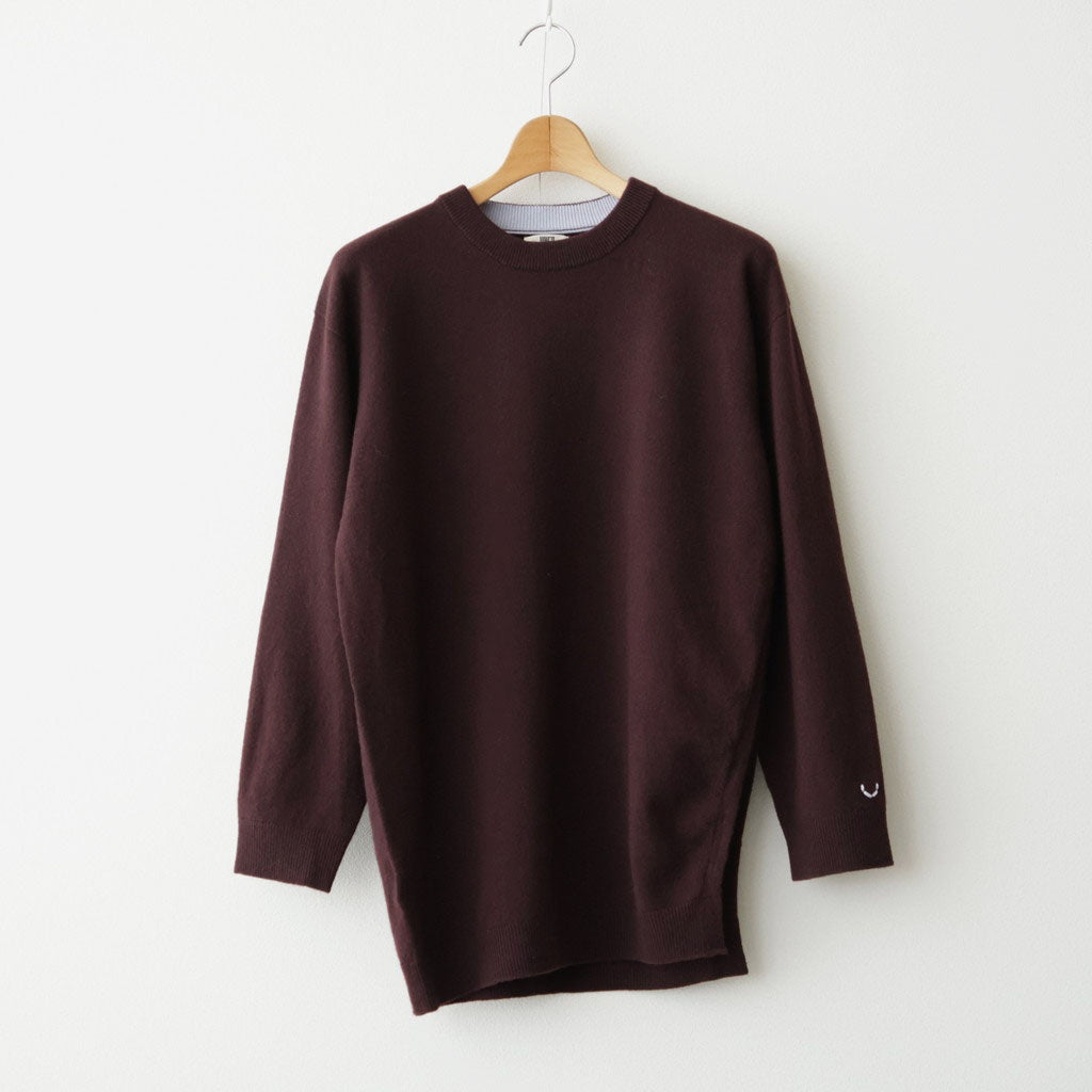 ex super fine woolen wool high-gauge knit P/O #mahogany [WXFL-UW120]