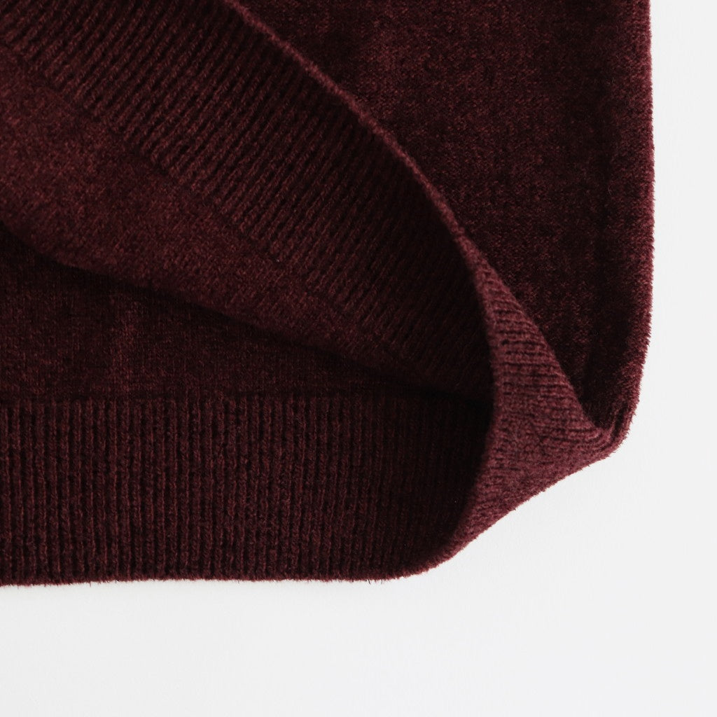 ex.superfine lambs wool & rayon mole skirt #burgundy [WVFL-UW110]