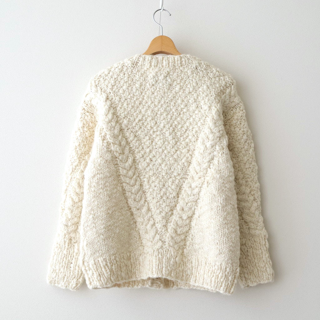 夜を紡ぐ Knitted cardigan #ecru [TLF-126-hkn003]