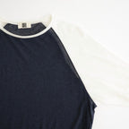 cashmere & supima cotton gauze jersey baseball Tee #navy [WXFL-UW105]