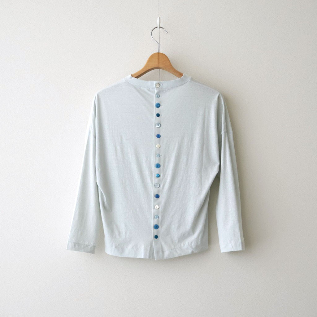 DROP CANDY BUTTON LONG SLEEVE T #Light Blue [no.8193]