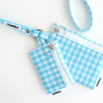 FLAT POUCH SMALL #GINGHAM SAX [TMB-2310N]