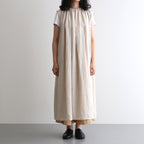 DENSELY LINEN GATHER DRESS #Antique White [no.7310]