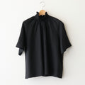 法國亞麻褶皺喇叭裙擺BL洋裝 #黑色 [UT241BL048]