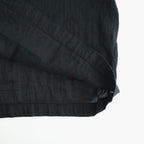 60s AUTOLOOM LINEN/COTTON PLAIN OVERDYE BACK OPENING CREW-NECK SHIRTS DRESS WITH MINI PINTUCK #9900 BLACK [INMDS26011D]