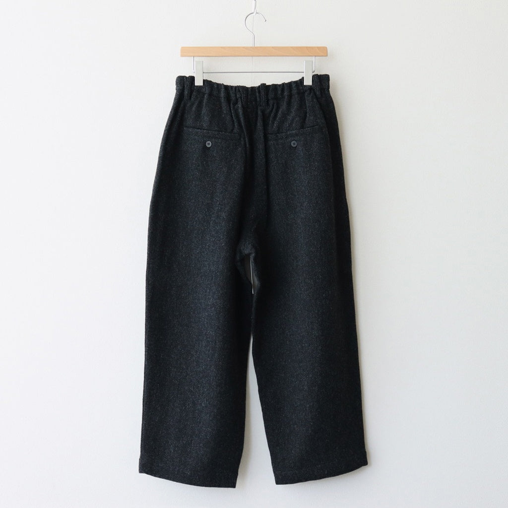 Bishu original wool herringbone tuck pants #black herringbone [TS243PT099]