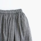 BOILE WOOL SMALL GINGHAM CHECK GATHERED SKIRT WITH LINING #9981 BLK (BLACK/ECRU SAND CHECK) [NMDS26585]