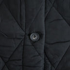 BANGALORE SILK PLAIN PADDED C-NECK SHORT COAT #9900 BLACK [NMDS26551]