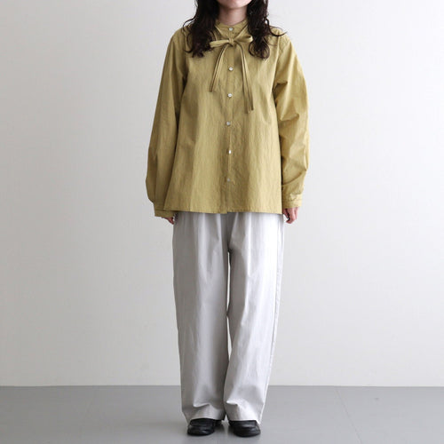 COTTON/LINEN DYED WEATHER 2TUCK TAPERED EASY PANTS #9200 LT.GREY [GNMDS2501CLW]