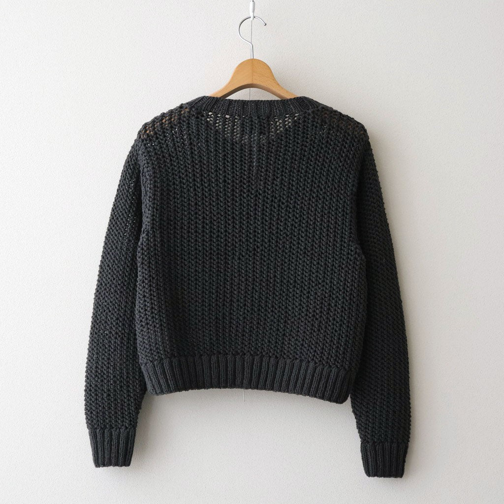 ネパール手編みKNIT クルーネックカーディガン #007 チャコール [PA260KN024]