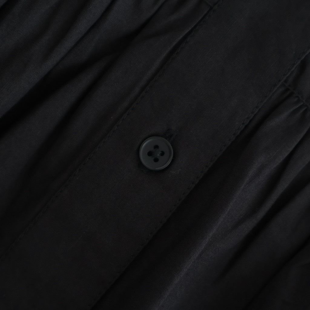 40s POPLIN PLAIN FRILL COLLAR SHIRT #9900 BLACK [NSL25542]