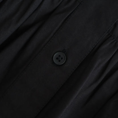40s POPLIN PLAIN FRILL COLLAR SHIRT #9900 BLACK [NSL25542]