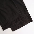80s VOILE PLAIN WITH CUT WORK LACE EASY PANTS #9900 BLACK [INSL23224]