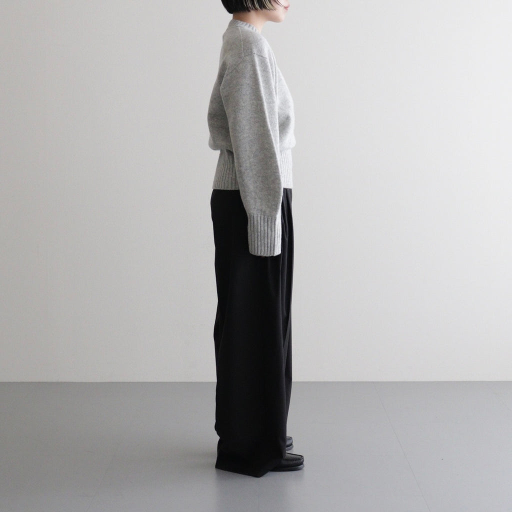 fine lambs wool crew-neck P/O #light gray [WVFL-UW117]