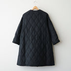 BANGALORE SILK PLAIN PADDED NO COLLAR DOUBLE COAT #9900 BLACK [NMDS26552]