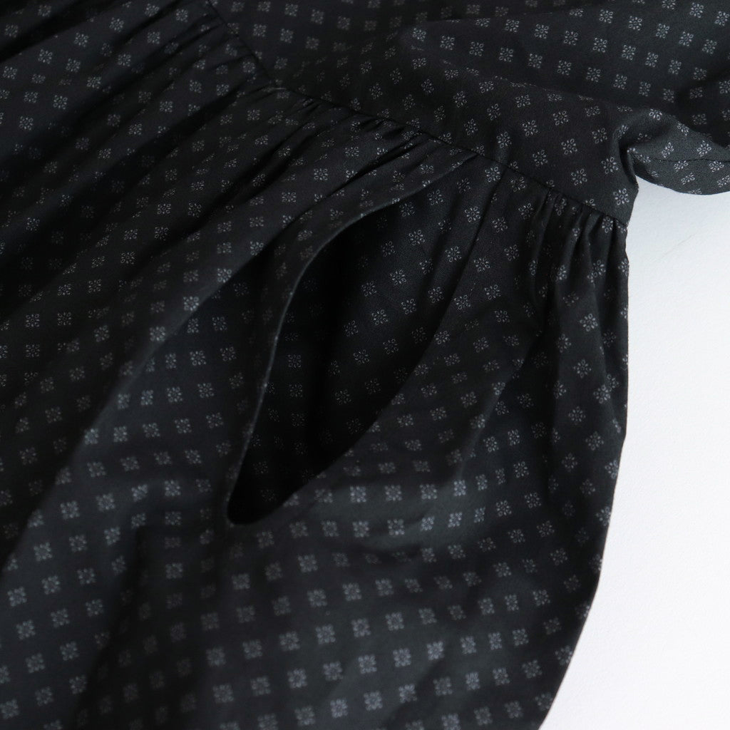 明滅する風景 Stand collar shirt dress #black/grey [TLF-125-op007-gp]