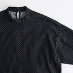 明滅する風景 Stand collar shirt dress #black/grey [TLF-125-op007-gp]
