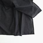 80s COTTON VOILE LACE LACE&STRING COLLAR GATHERED SHIRT #9900 BLACK [NSL26092]