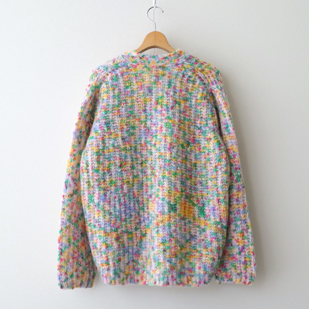 superkid mohair & cotton nep yarn ribbed-knit C/D #pink [WVFL-UW111]