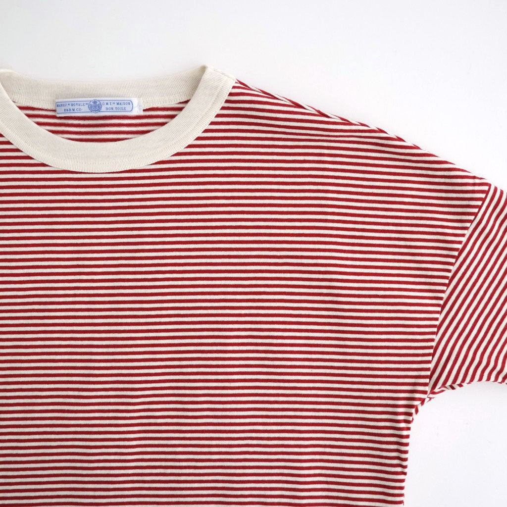 BORDER DROP SHOULDER SHIRT #Red × Off White [no.8362]