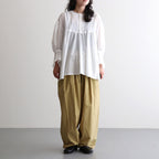 静寂の⽋⽚ Gathered half-placket blouse #white [TLF-226-SH010-la]