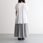 80s COTTON VOILE LACE LACE&STRING COLLAR GATHERED SHIRT #9100 WHT (OFF WHITE) [NSL26092]