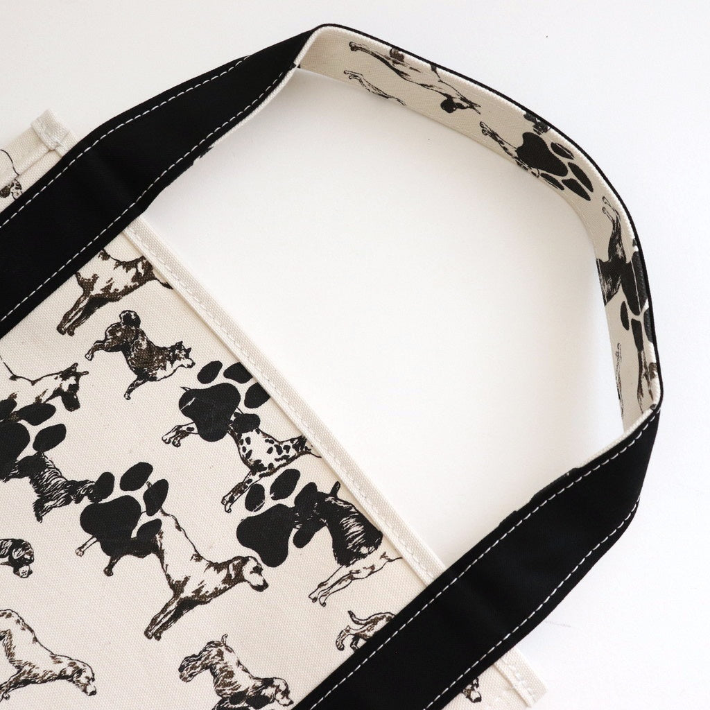 BAGUETTE TOTE MEDIUM #DOG FOOT PRINT / BLACK [TMB-0501H