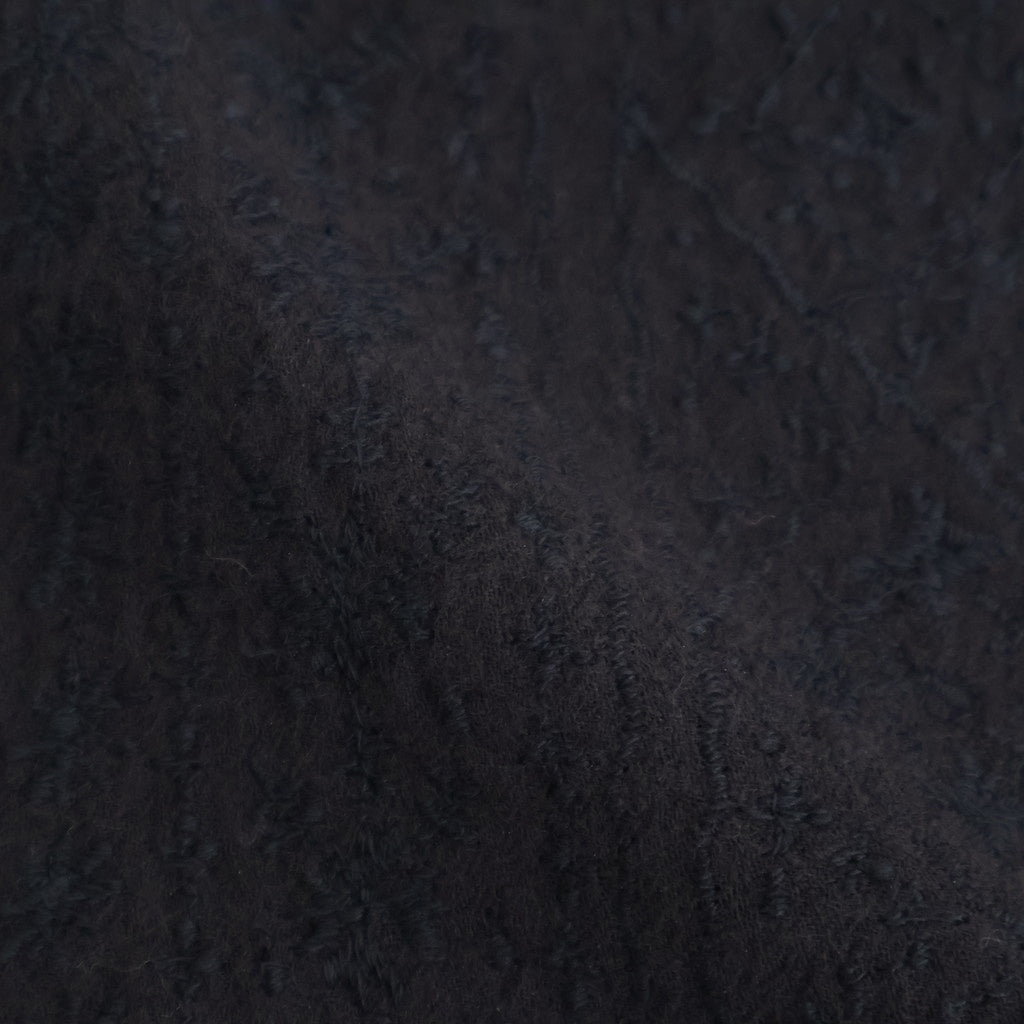 BOILED WOOL PLAIN BANDED COLLAR EMB SHIRT #3900 NAVY [NMDS25601]