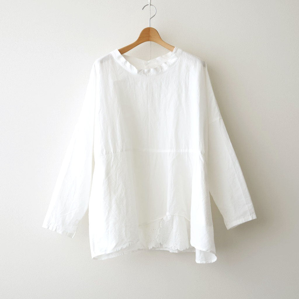 乾いた庭：ヘムレースオーバーシャツ #white [13261-05207]