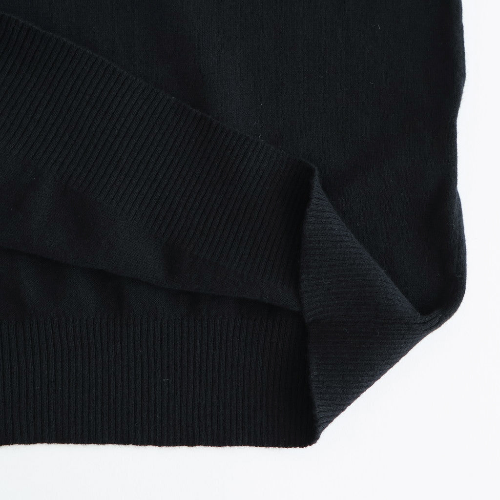 14GG 2PLY PLAIN STITCH COTTON/WOOL/CASHMERE TURTLE NECK PULLOVER #9900 BLACK [GNSL24541]