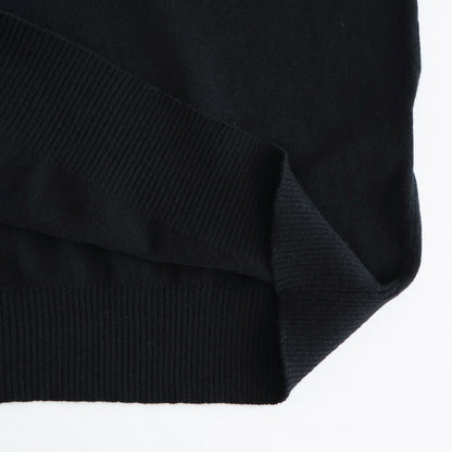 14GG 2PLY PLAIN STITCH COTTON/WOOL/CASHMERE TURTLE NECK PULLOVER #9900 BLACK [GNSL24541]