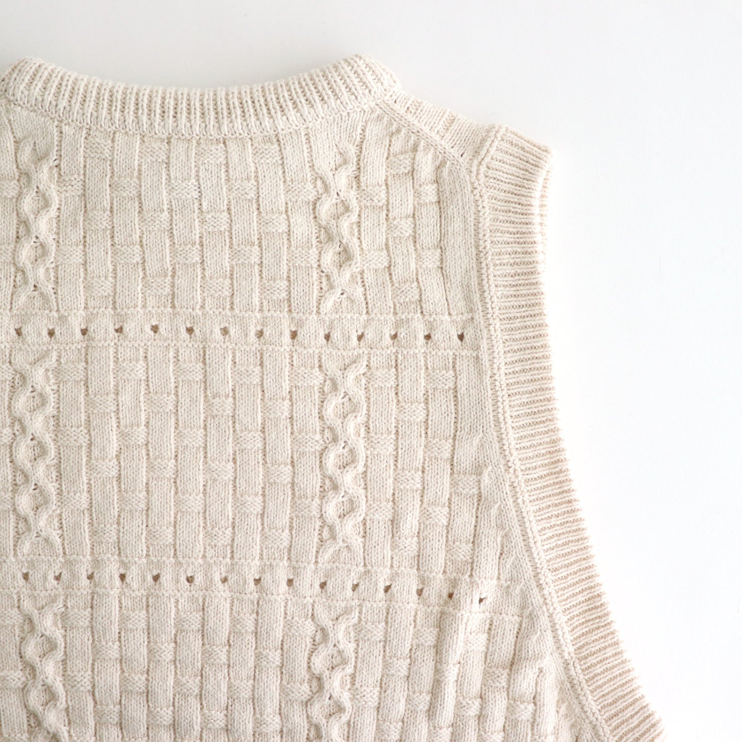 Recycled-Cotton Vest #Ecru [oni059]