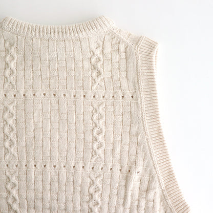 Recycled-Cotton Vest #Ecru [oni059]