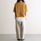 40s FRENCH LINEN DYED CANVAS 2TUCK TAPERED EASY PANTS #8200 LINEN [GNMDS2501FL]
