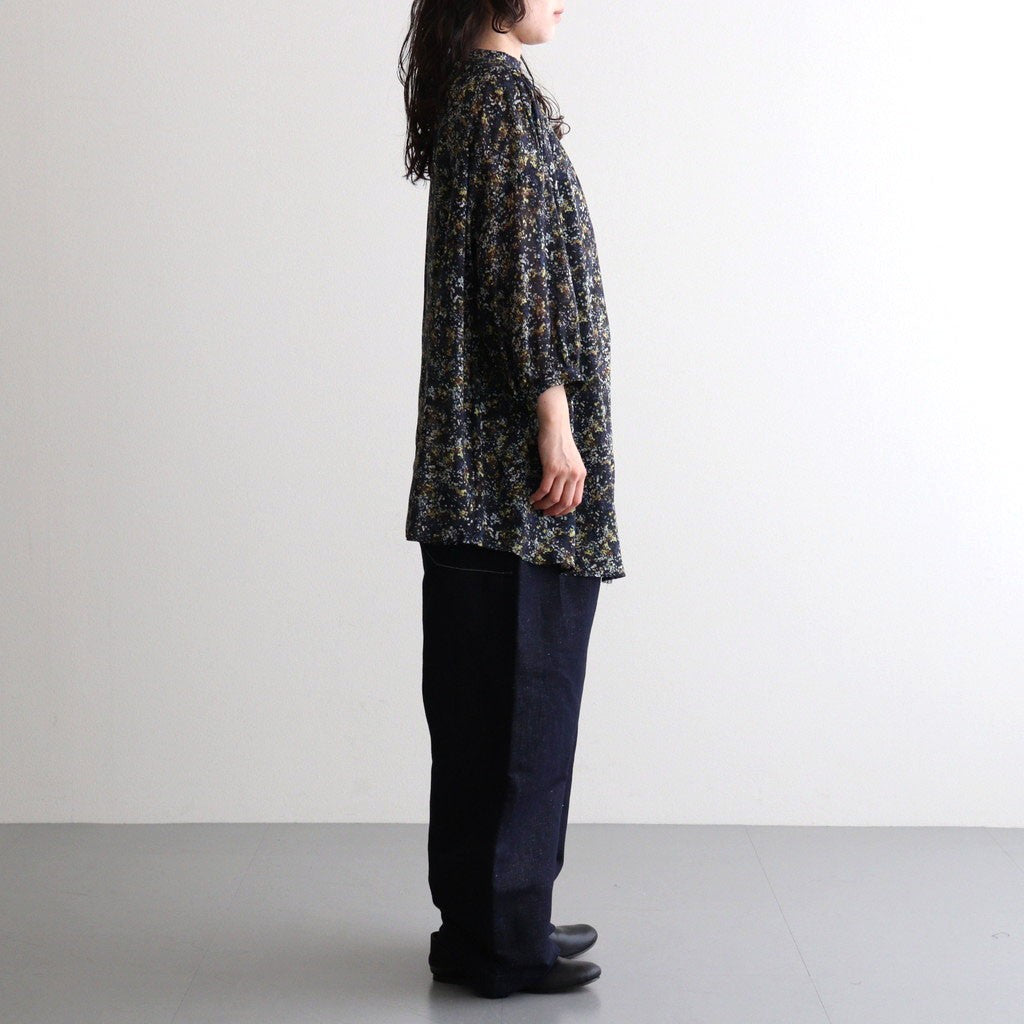 LIBERTY FABRICS ETERNAL COLLECTION Flared blouse #Reflections [TLF-226-SH003-lpl]