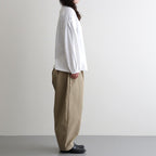 ⼀握の⾔葉 Wide tapered trousers #beige [TLF-226-PT001-Reht]