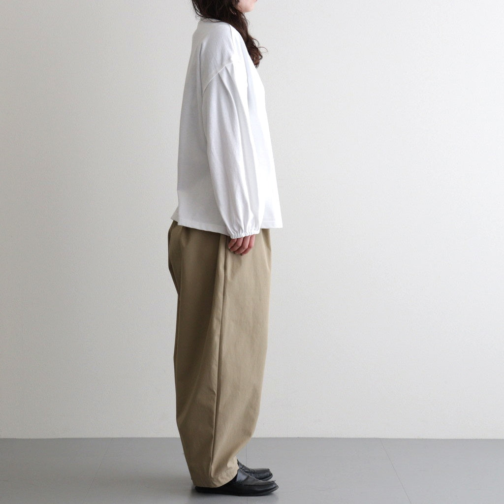 ⼀握の⾔葉 Wide tapered trousers #beige [TLF-226-PT001-Reht]
