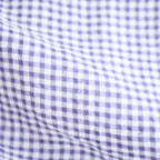 HANDWOVEN COTTON/SILK SMALL GINGHAM CHECK GATHERED SKIRT #2891 PURPLE(OFF.WHITE×PURPLE) [INMDS26026]