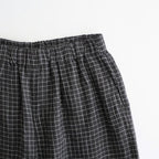 80s POWER LOOM LINEN CHECK WIDE PANTS #9890 OFF BLACK x WHITE CHECK [NMDS26285]