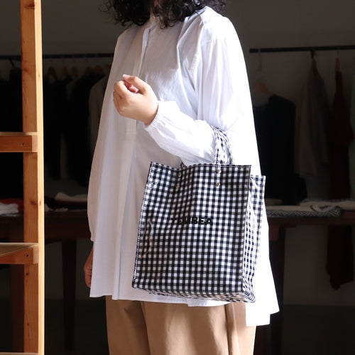 PAPER TOTE SMALL #GINGHAM BLACK [TMB-2286H]