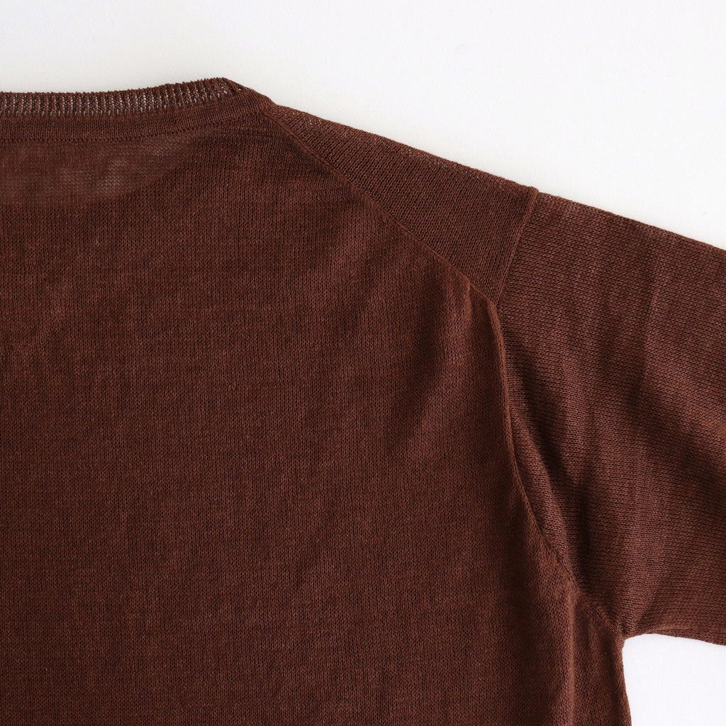 Jenner Linen Knit Crew #D.brown [A232251TK765]