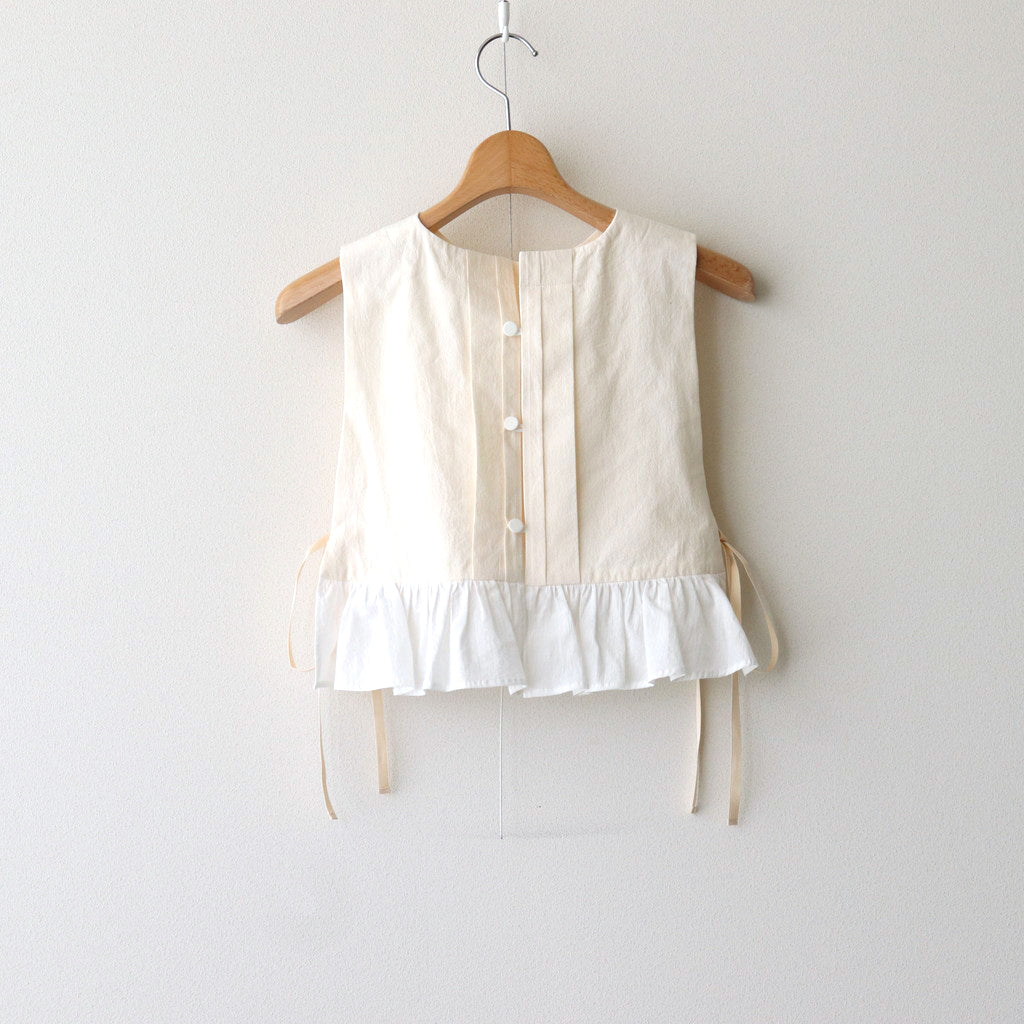 薄氷の汀 Tucked kraplap vest #ecru [TLF-125-ac001-tp]